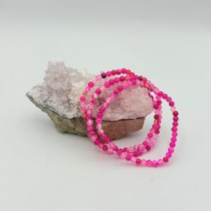Agaat kogel armband 4 mm roze