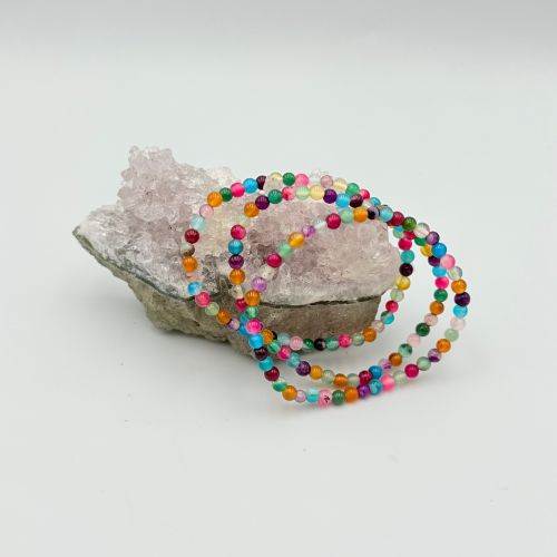 Agaat kogel armband gekleurd mix