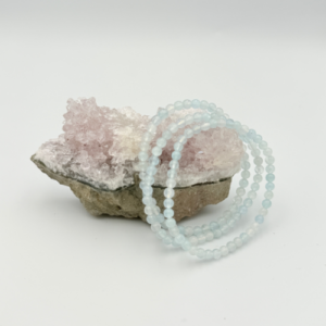 Aquamarijn kogel 6 mm armband