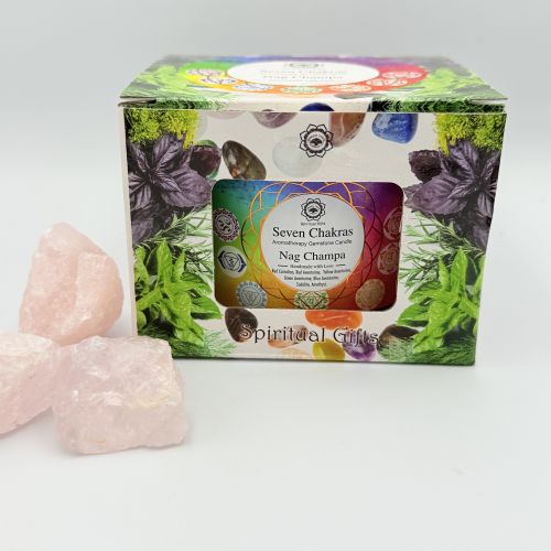 Edelsteenkaars Zeven Chakra’s – Nag Champa, 256g Edelsteenkaars Zeven Chakra’s – Nag Champa, 256g