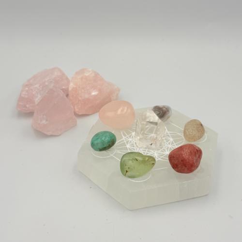 Seleniet Gridplaat (Metatron's Cube) 9 cm