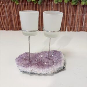 Amethist Theelichthouder – Rust, Bescherming en Warme Energie