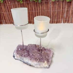 Amethist Theelichthouder dubbel