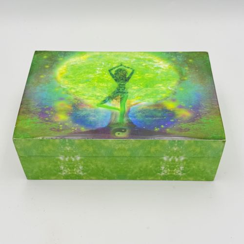 Gelamineerde Bewaardoos – Yoga Tree of Life 15x10 cm