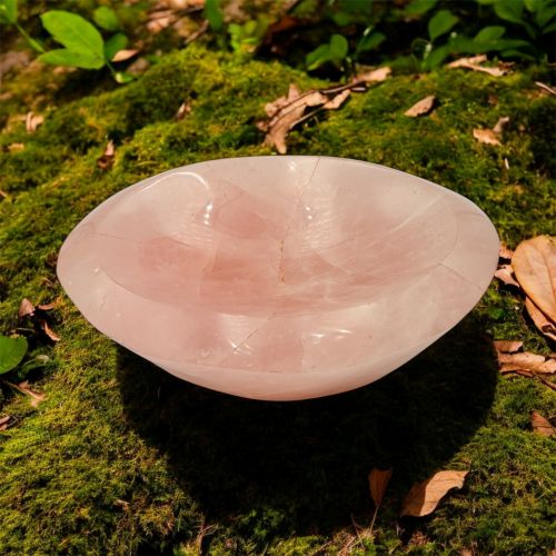Schaal rozenkwarts2, edelstenen schaal