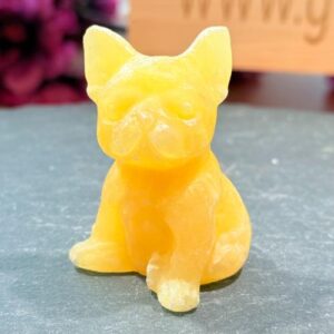 Honing Calciet Franse Bulldog Carving