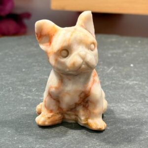 Agaat Franse Bulldog Carving