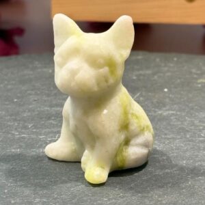 Groene Jade Franse Bulldog Carving