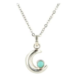Zilveren 925 Maan Hanger met Turkoois