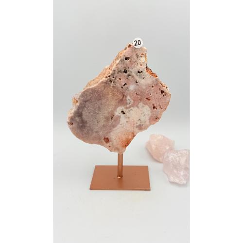 Roze Amethist Slab op Rosé Gouden Standaard