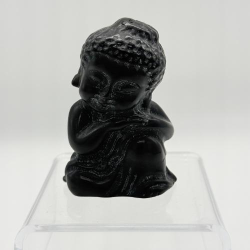 Obsidiaan Boeddha – ca. 7 x 4,9 cm