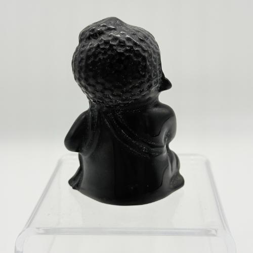 Obsidiaan Boeddha – ca. 7 x 4,9 cm