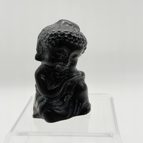 Obsidiaan Boeddha – ca. 7 x 4,9 cm