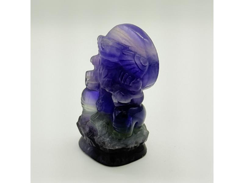 Fluoriet Ganesha (focus, balans, inzicht en geluk) Ca 9.1 cm