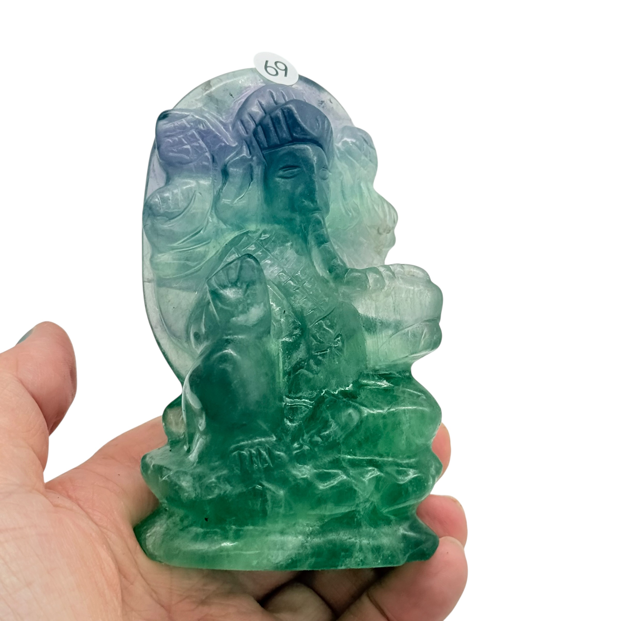 Fluoriet Ganesha - focus, balans Ca 10.5 cm