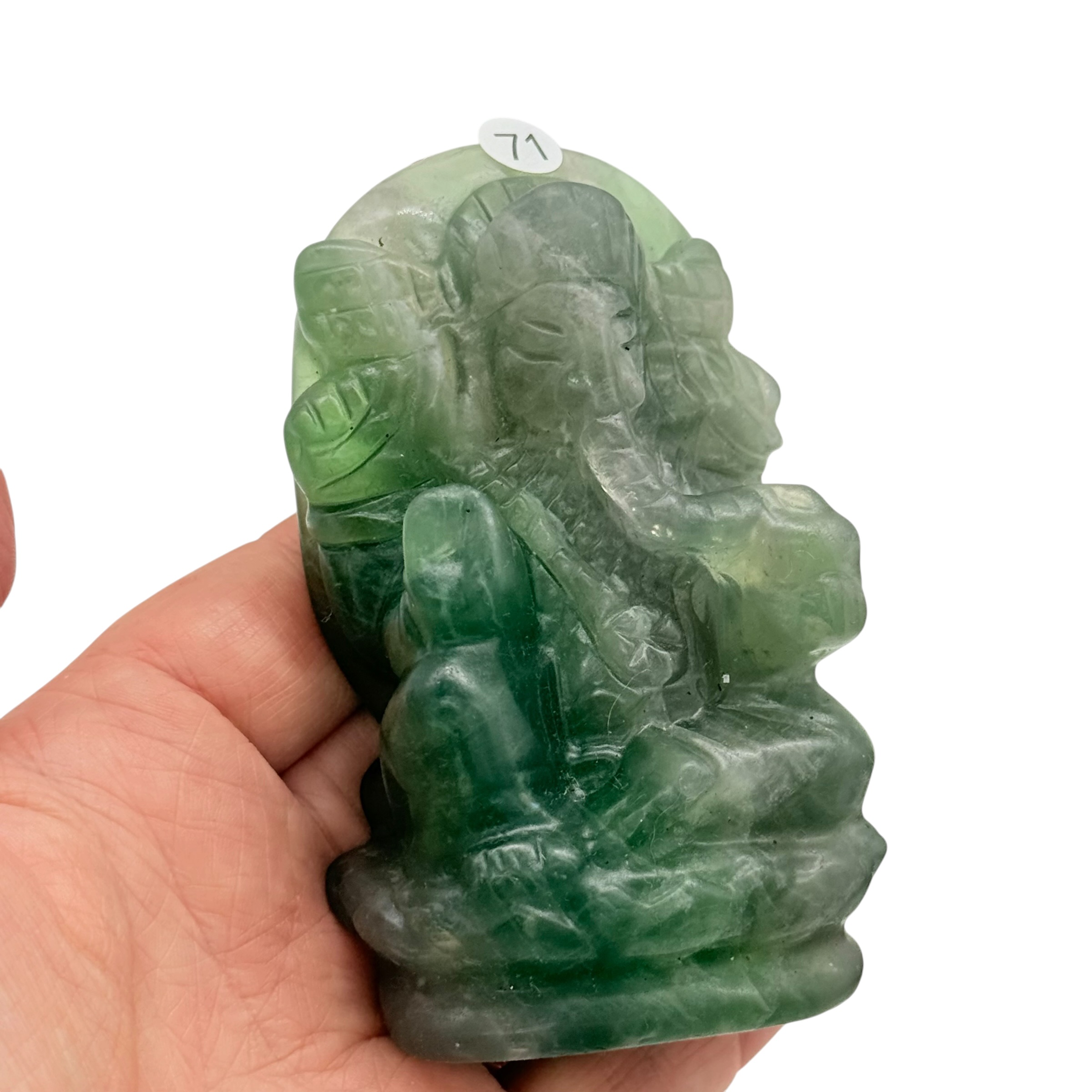 Fluoriet Ganesha - focus, balans Ca 10.5 cm
