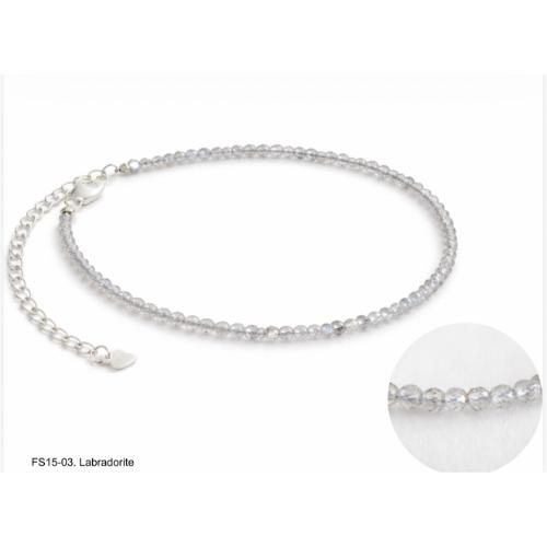 Labradoriet Facet Armband 2 mm – 925 Zilveren Sluiting - Bescherming
